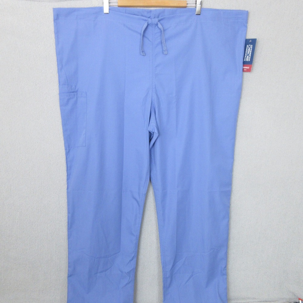 Cherokee Workwear Originals Unisex Scrub Pants‎ Drawstring Blue New